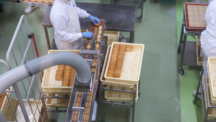 食品工場で働く人