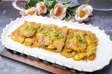 Delicious Korean food Beef Jeon
