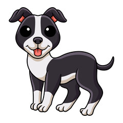 Cute american staffordshire terrier dog cartoon