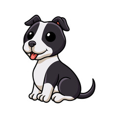 Cute american staffordshire terrier dog cartoon - obrazy, fototapety, plakaty