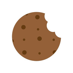 Doodle bitten gingerbread. Sweet food. Vector illustration. Stock image. 