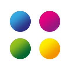 button with colored balls. Round shape. Vector illustration. Stock image.