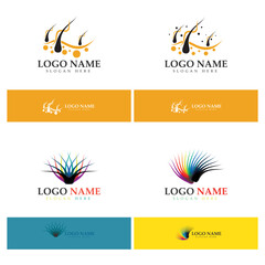 Hair treatment logo hair transplantation logo,removal logo vector image design illustration