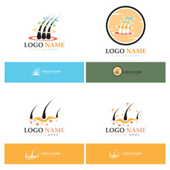 Hair treatment logo hair transplantation logo,removal logo vector image design illustration