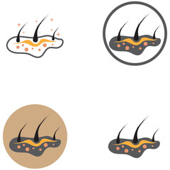 Hair treatment logo hair transplantation logo,removal logo vector image design illustration