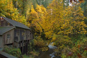 old mill in autumn