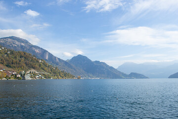 Panoramic view of Lake Brienz, Switzerland