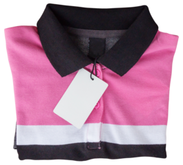 a blank label or tag attached on shirt