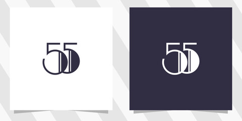55 5 5 number logo design with a creative