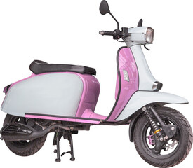 Pink and white motorcycle © ParinPIX