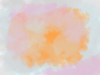 abstract watercolor cloud background with soft orange pink blue pastel colour