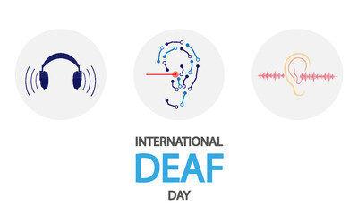 International deaf day technology, vector art illustration.