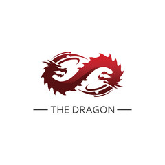 Dragon vector icon illustration logo design animals
