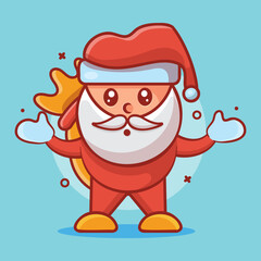 kawaii santa claus character mascot with confused expression isolated cartoon in flat style design