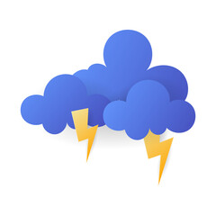 Weather, clear sky, cloudy sky, rain, rainbow, lightning, moon, cloud, snow, and stars , illustration of the weather concept ,Paper cut style ,  illustration