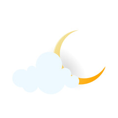 weather thunder and cloud , illustration of the weather concept ,Paper cut style , illustration 