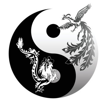 Yin Yang Dragon And Phoenix