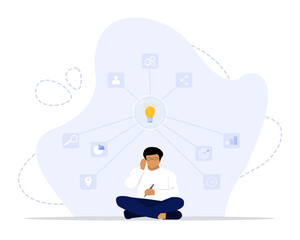 Mind map concept illustration. Suitable for web landing page, ui, mobile app, editorial design, flyer, banner, and other related occasion.