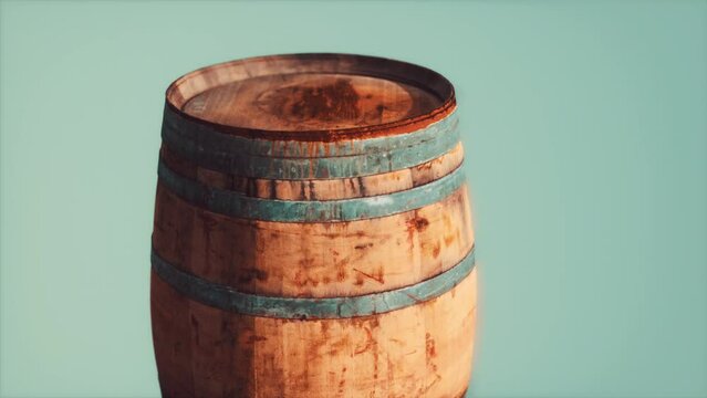 classic old rusted wooden barrel