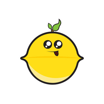 Cute and cute kawaii lemon illustration suitable for children.