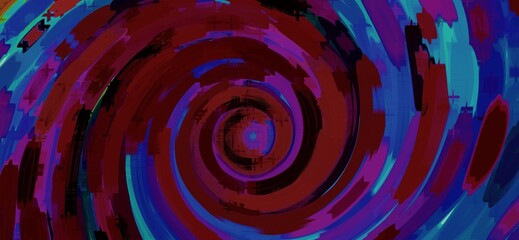 Red and blue rotating abstract watercolor background. Blue green funnel abstract watercolor background. Suitable for book cover, template, presentation background, backdrop, poster, and flyer.