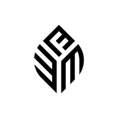Initial letter FEM abstract leaf logo design symbol
