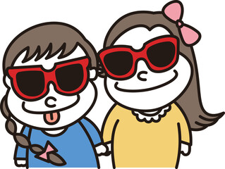 サングラスをした子供のイラスト素材