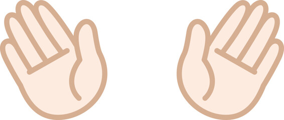 パッと出された両手の手のひらのイラスト