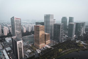 Aerial photography of China's modern urban architectural landscape