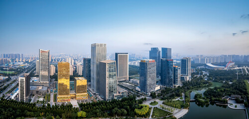 Obraz premium Aerial photography of China's modern urban architectural landscape