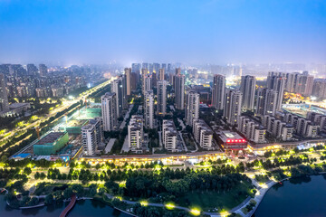 Obraz premium Aerial photography of China's modern urban architectural landscape