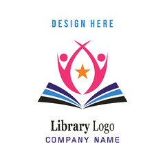 simple online library or bookstore logo
