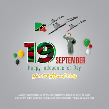 Vector illustration for Saint Kitts and Nevis Independence Day