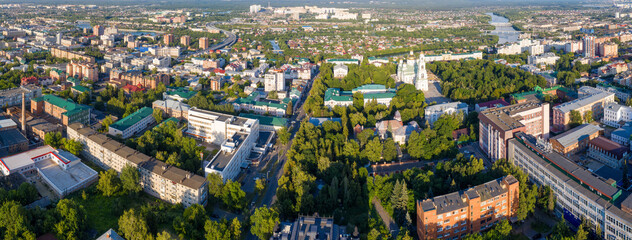 Panoramic view of Penza on sunny summer day, Russia.