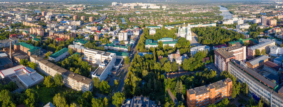 Panoramic view of Penza on sunny summer day, Russia.