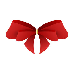 Red bow isolated on white background Element in Christmas holiday , Flat Modern design , illustration