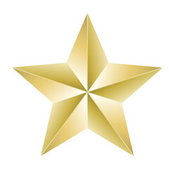 Gold Star symbols isolated on background.  Illustration 