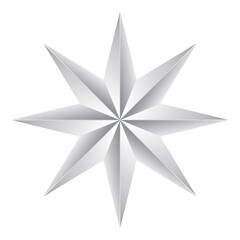 Silver Star symbols isolated on background.  Illustration 