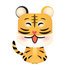 Fototapeta na wymiar Tiger cartoon is cute , Flat Modern design , illustration 