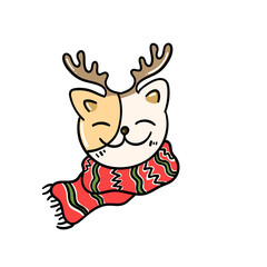 Fototapeta premium Collection Christmas elements in Christmas holiday ,for content online or banner for your website and template, Simple cartoon flat style , isolated background