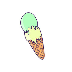 Ice cream in summer hand drawn. isolated background illustration 