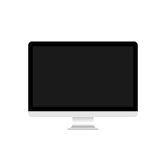 Pc desktop computer isolated on background ,  Flat Modern design , Illustration 