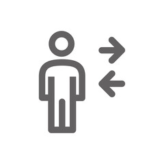 User icon with arrow symbol. perfect for web design or user interface applications. Simple vector illustration.