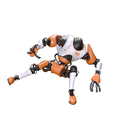 Cartoon roboter. Character for collages, Clipart, photobashing. 3d rendering illustration PNG.