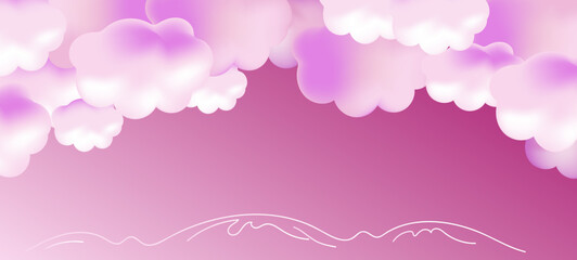 pink clouds , romantic background