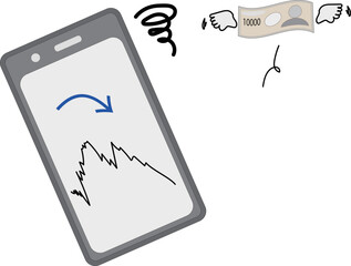 株価の下落のイメージ