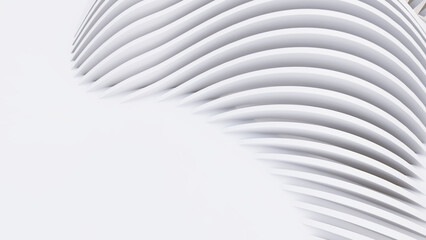 Abstract Curved Shapes. White Circular Background.
