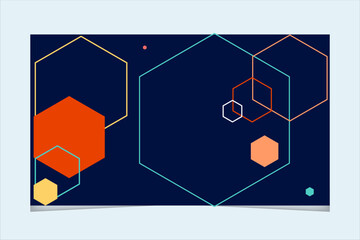 Modern technology hexagone line geometric web desktop background 