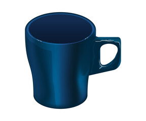 Dard blue cup on white background is file png for decorate