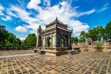 View of Hue Citadel and view of Hue city, Vietnam. Emperor palace complex, Hue Province, Vietnam